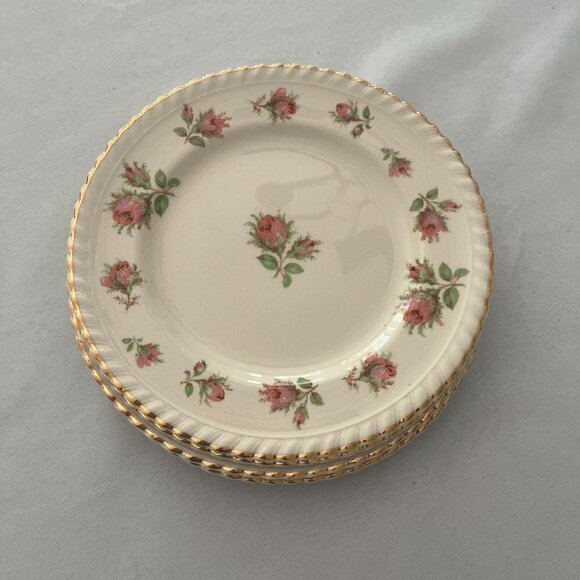 WindsorWare English Rose China Bread Plate with Gold Trim - 6-1/8" Dia. - VTG - Picture 2 of 3